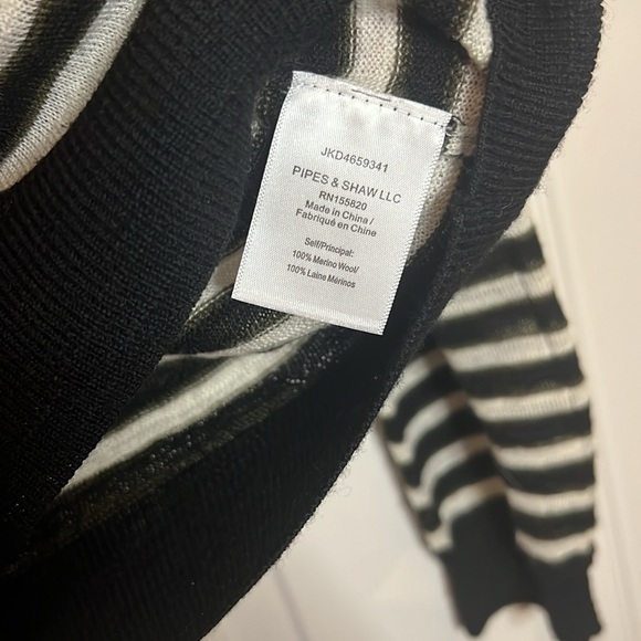 Veronica Beard Stripe V-Neck Sweater - Picture 4 of 5